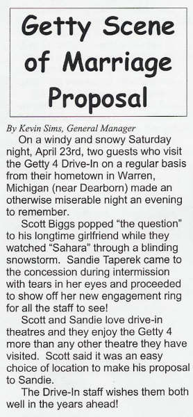 Getty 4 Drive-In Theatre - Scott And Sandie Article
